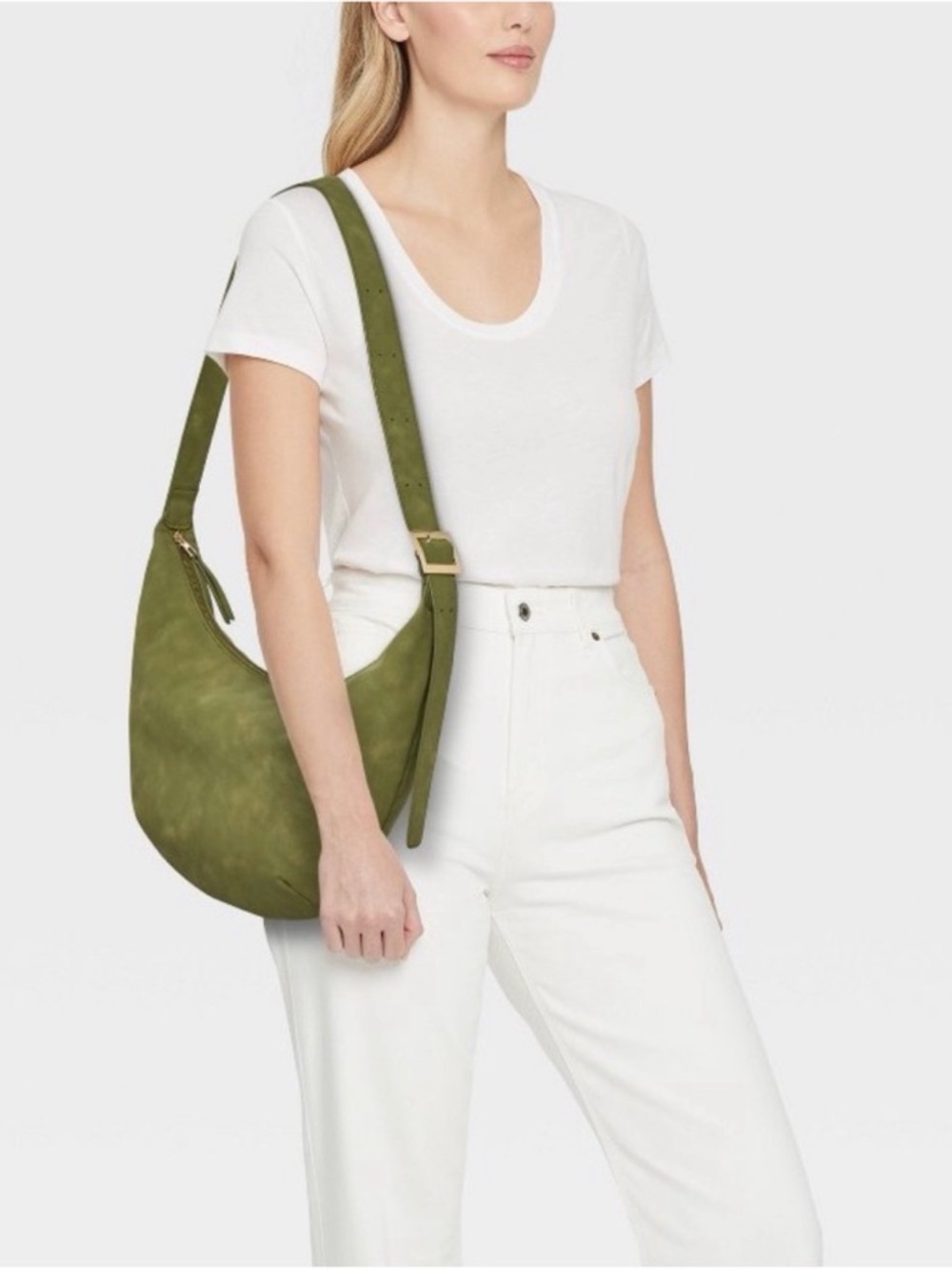 Universal Thread Olive Green Hobo Bag with Adjustable Strap
